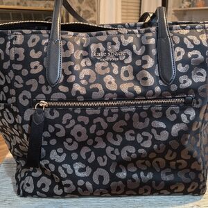 Kate Spade Black and Gold Leopard Print Tote